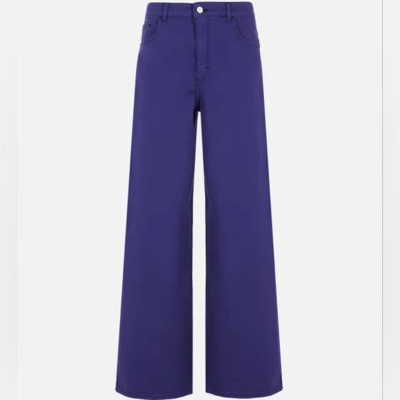 Dark Violet Denim Straight Leg High Rise Sustainable Made